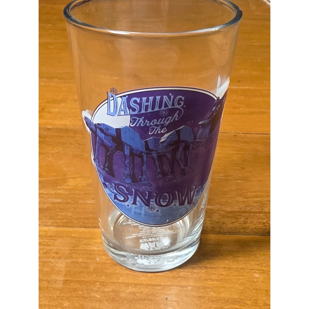 Star Wars AT-AT Dashing Through The Snow Holiday Pint Glass 16oz Silver Buffalo